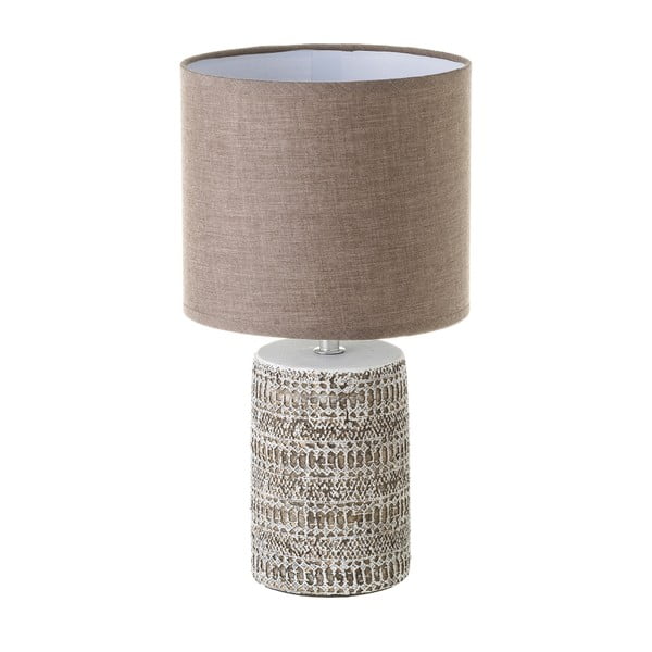 Hnedá stolová lampa s textilným tienidlom (výška  33,5 cm) – Casa Selección