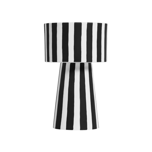 Čierno-biela keramická váza OYOY Toppu, ⌀ 24 cm