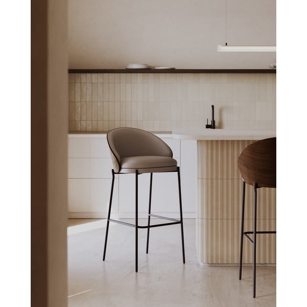 Hnedá barová stolička (výška sedadla 77 cm) Eamy – Kave Home-image-1