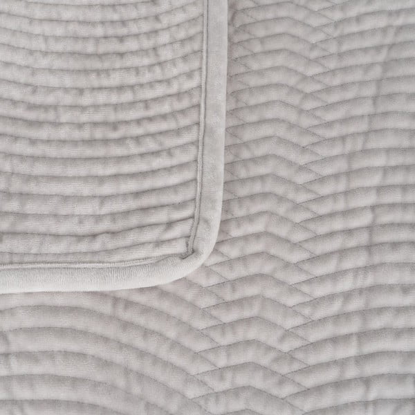 Krémový zamatový prešívaný pléd 180x260 cm – Ixia-image-1