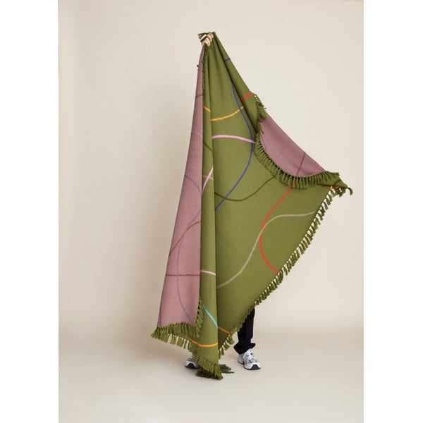 Zelená bavlnená deka 200x140 cm Outline - Hübsch-image-4