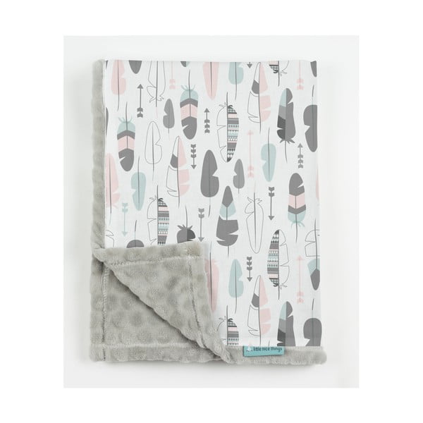 Obojstranná deka Little Nice Things Feathers, 170 × 130 cm
