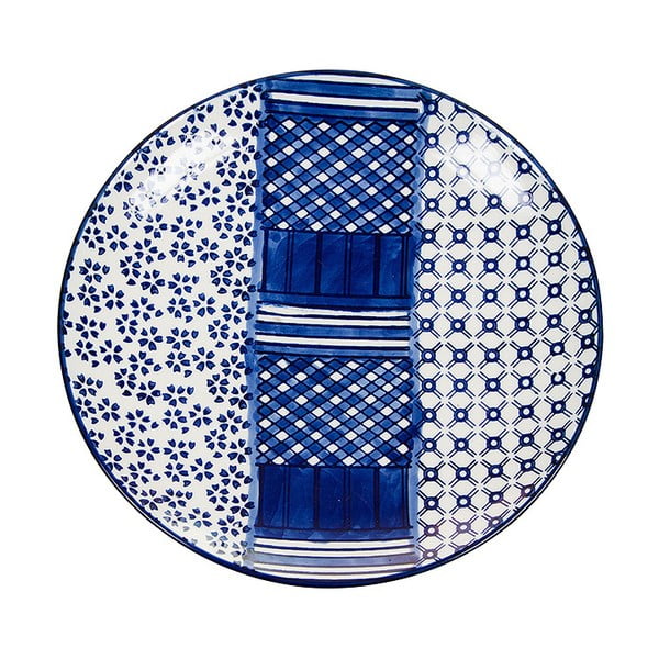 Modro-biely porcelánový tanier Santiago Pons Meknec, ⌀ 20 cm
