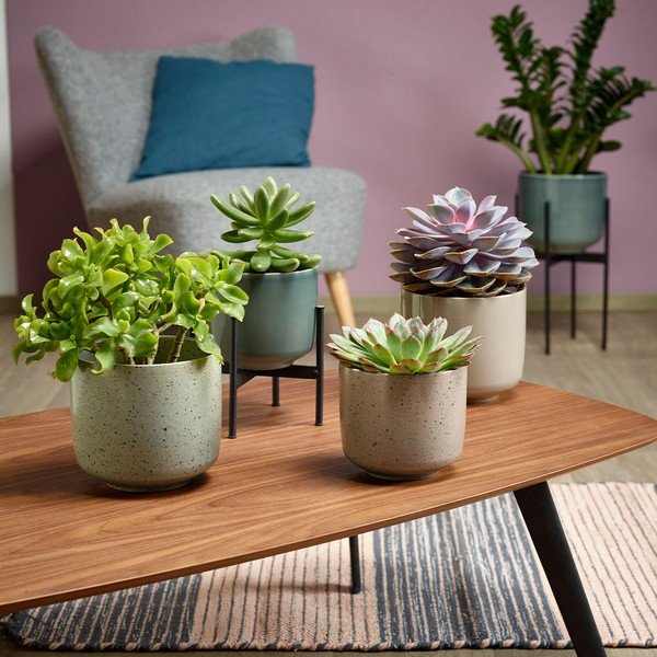 Béžový keramický kvetináč Big pots Bari, ø 13 cm-image-1