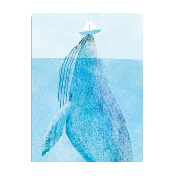 Nástenný obraz na plátne Whale, 30 × 40 cm