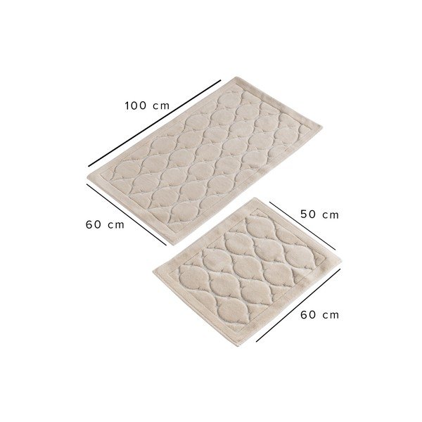 Béžové kúpeľňové predložky v súprave 2 ks 100x60 cm Dante – Foutastic-image-4