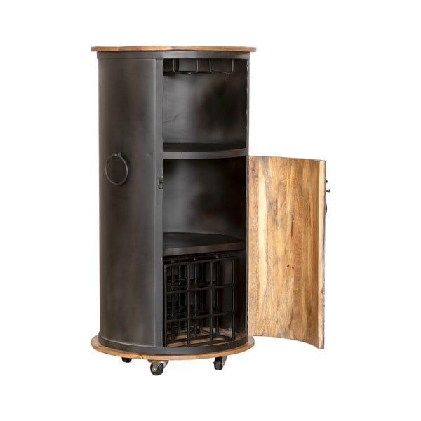 Čierna kovová vinotéka na 9 fliaš, 60x115 cm Luni – Interia Home & Living-image-4