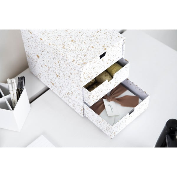 Zásuvkový box s 3 zásuvkami v zlato-bielej farbe Bigso Box of Sweden Ingrid-image-2