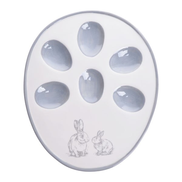 Biely tanier na vajíčka Ewax Fuzzy Bunnies