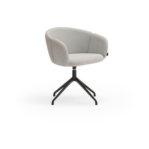 Svetlosivé čalúnené jedálenské kreslo s podrúčkami Add – Teulat