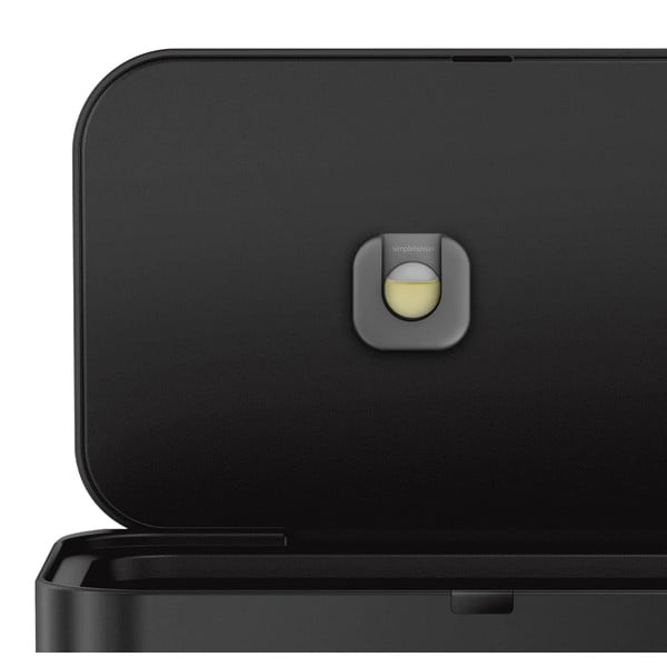 Matne čierny bezdotykový oceľový odpadkový kôš 58 l – simplehuman-image-3