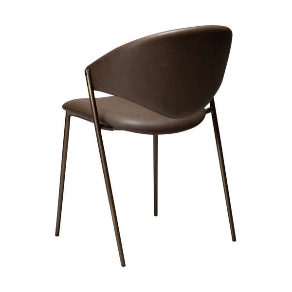 Tmavohnedá jedálenská stolička z imitácie kože Zone – DAN-FORM Denmark-image-3