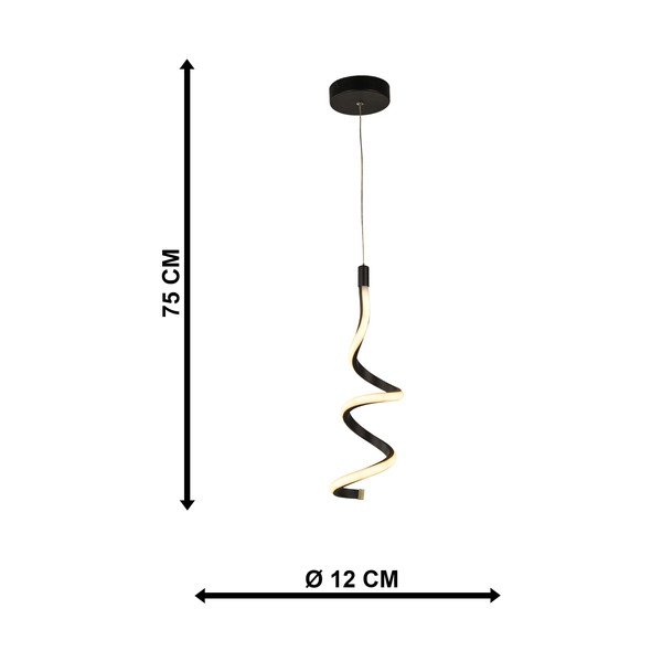 Čierne kovové LED závesné svietidlo ø 12 cm Hilton – Squid Lighting-image-3