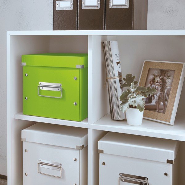 Zelený kartónový úložný box s vekom Click&amp;Store - Leitz-image-1