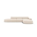 Béžová zamatová rohová pohovka (pravý roh) Jodie - Micadoni Home