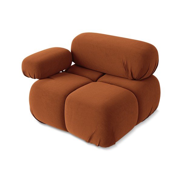 Oranžový zamatový modul pohovky (ľavý roh) Lokua – Makamii-image-3