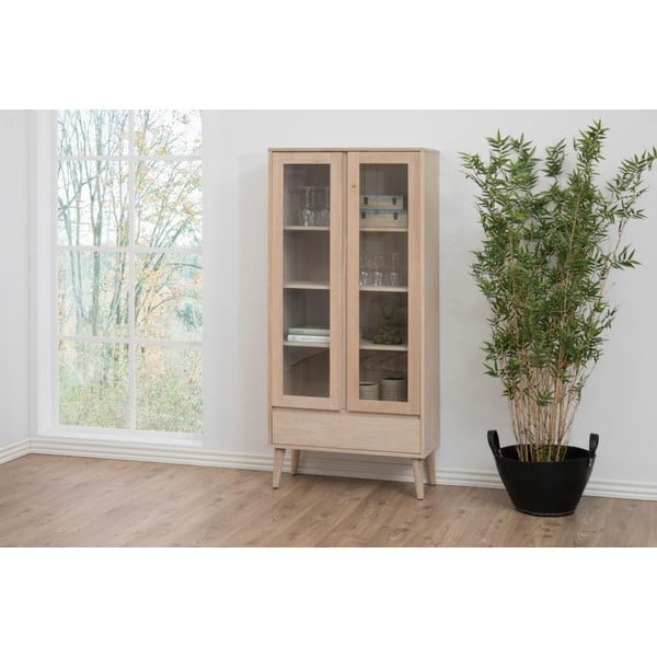 Vitrína v dekore duba v prírodnej farbe 80x178 cm Nagano – Actona-image-1