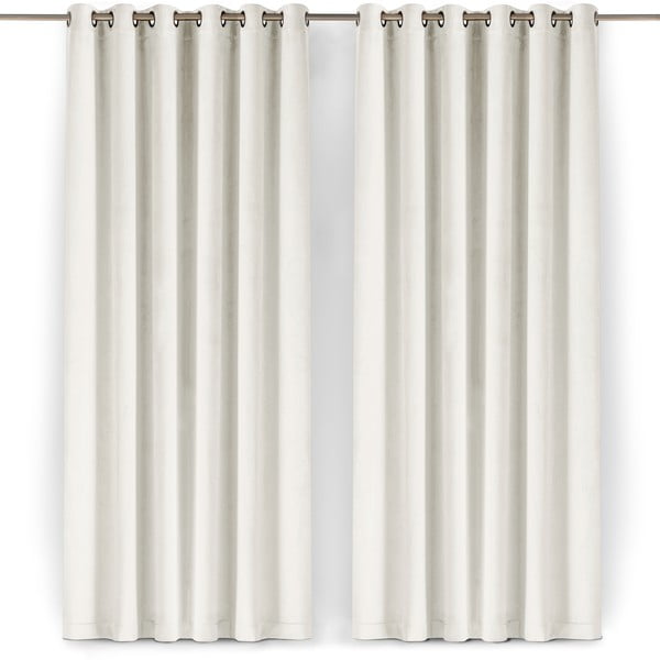 Krémový zamatový dimout záves 200x250 cm Velto – Filumi-image-4
