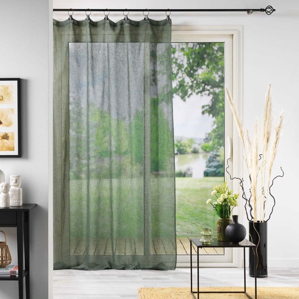 Kaki voálová záclona 140x240 cm Linka – douceur d'intérieur-image-2