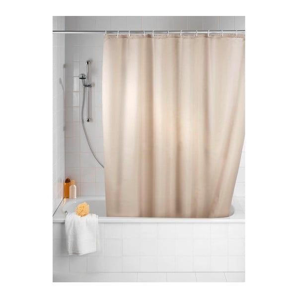 Béžový sprchový záves s protiplesňovou povrchovou úpravou Wenko, 180 × 200 cm-image-1