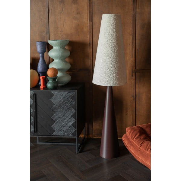 Čierno-biela stmievateľná stojacia lampa s textilným tienidlom (výška 166 cm) Miki – Dutchbone-image-3