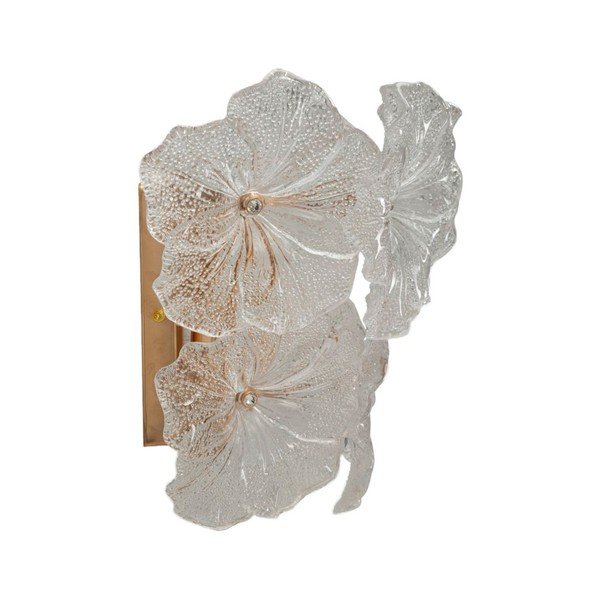 Sklenené nástenné svietidlo v zlatej farbe Ibiscus – Mauro Ferretti-image-2