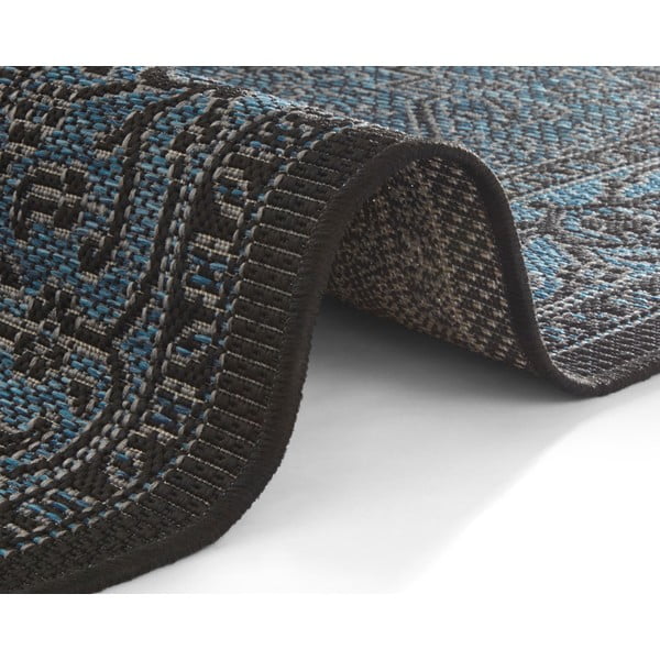 Čierno-modrý vonkajší koberec NORTHRUGS Anjara, 140 x 200 cm-image-3