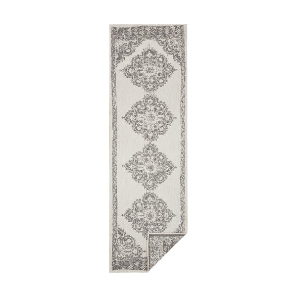 Sivo-krémový vonkajší koberec NORTHRUGS Cofete, 80 x 250 cm