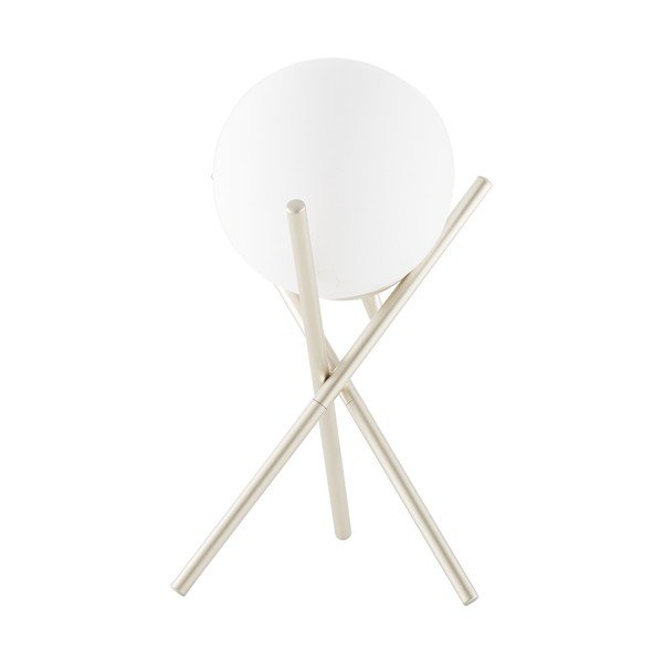 Biela stolová lampa so skleneným tienidlom Westwing Collection Erik, výška 33 cm