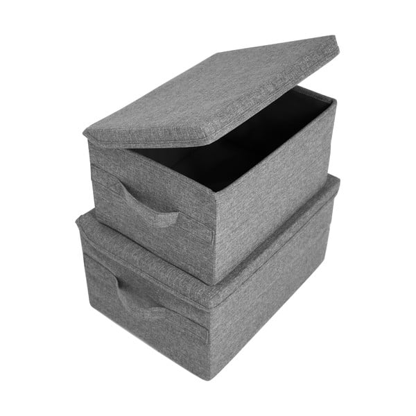 Sivý látkový úložný box s vekom 45x34x25 cm Soft Storage – Bigso-image-3