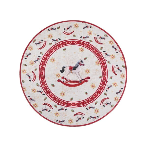 Červený okrúhly koberec s vianočným motívom ø 160 cm Toy's Delight Rocking Horse – Villeroy&Boch