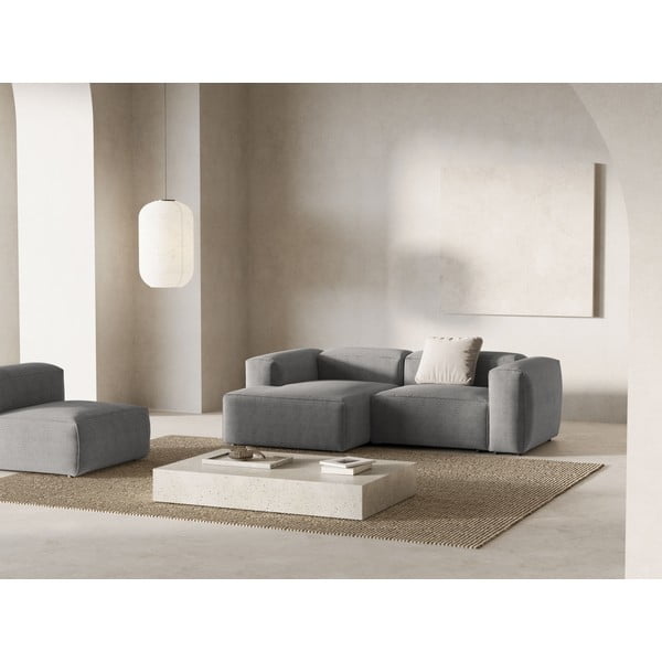 Svetlosivá menčestrová rohová pohovka (ľavý roh/s leňoškou) Bergamo – Cosmopolitan Design-image-1