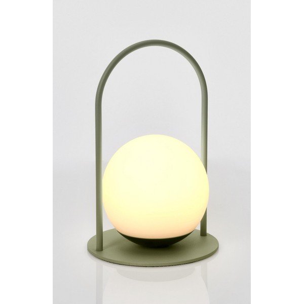 Zelená LED stolová lampa so stmievačom s plastovým tienidlom (výška  21 cm) Pansy – Bizzotto-image-4