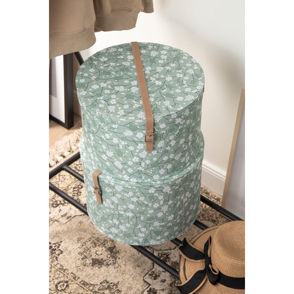 Svetlozelené kartónové úložné boxy v súprave 2 ks s vekom ø 37,5x25,5 cm Rut Paper Laminate – Bigso-image-1