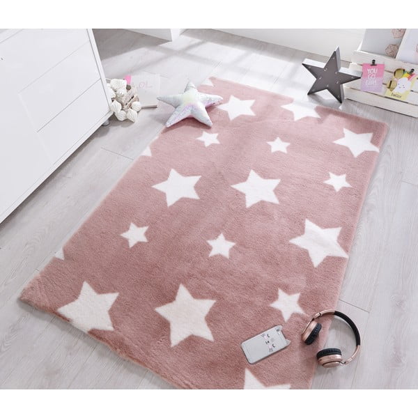 Ružový koberec Flair Rugs Twinkle, 90 × 150 cm