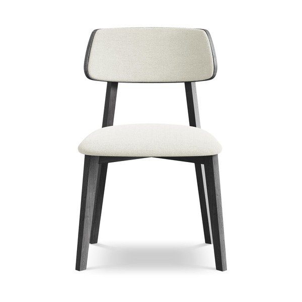 Krémová jedálenská stolička z masívneho dreva Niu – Makamii-image-1