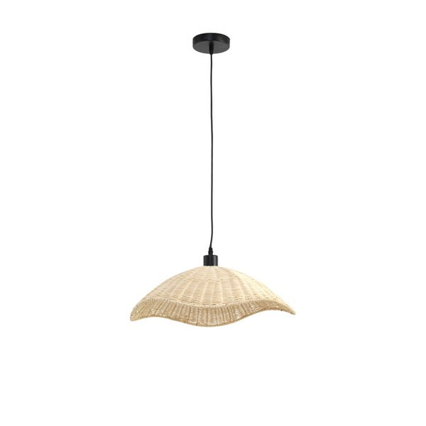 Krémové stropné svietidlo s ratanovým tienidlom ø 50 cm Cora – Geese