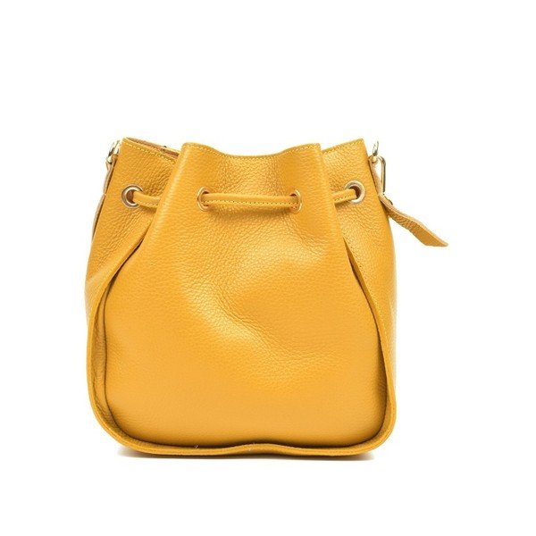 Žltá kožená kabelka Carla Ferreri Jessie-image-2