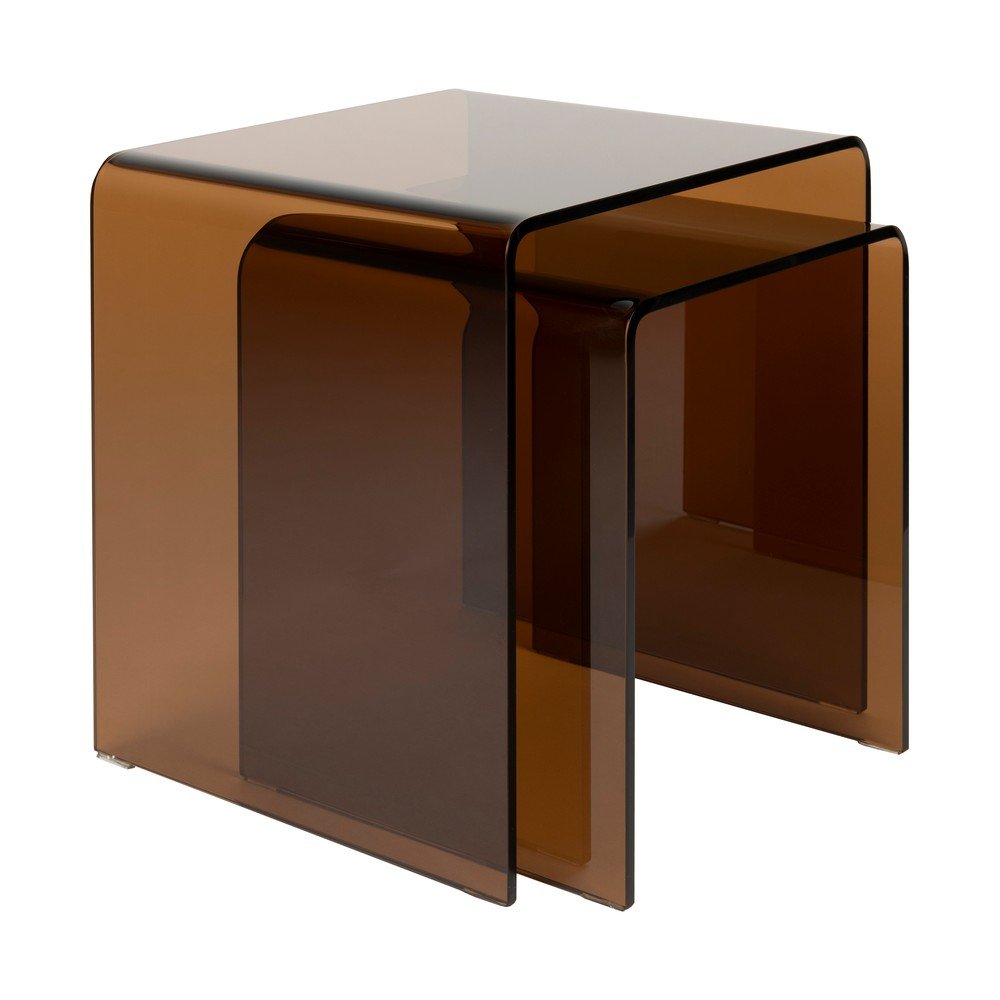 E-shop Sklenené odkladacie stolíky v súprave 2 ks 40x45 cm Vetro – Dutchbone