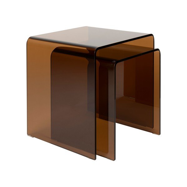 Sklenené odkladacie stolíky v súprave 2 ks 40x45 cm Vetro – Dutchbone