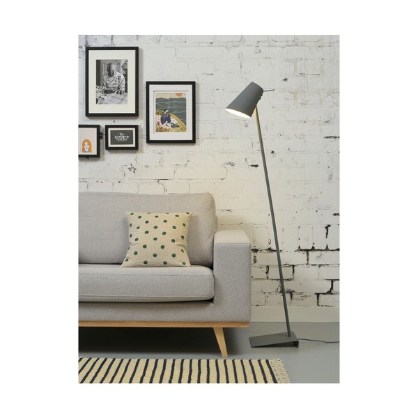Sivá stojacia lampa s kovovým tienidlom (výška 140 cm) Cardiff – it's about RoMi-image-3