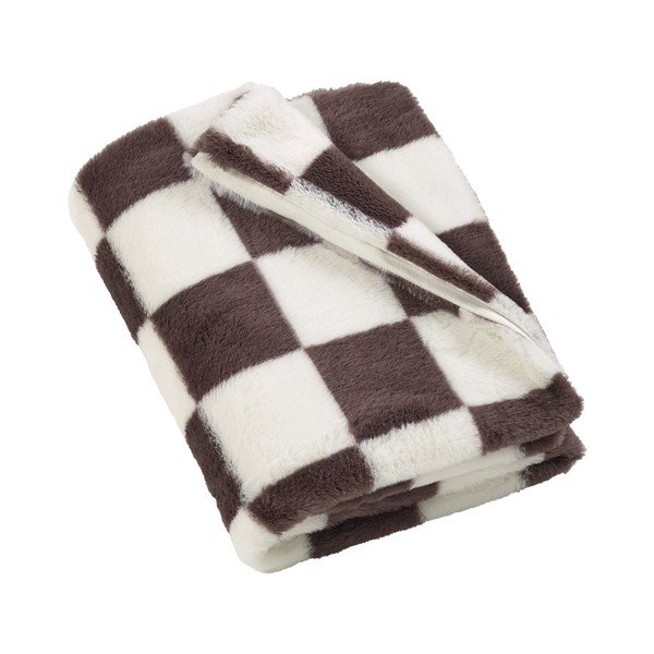 Biela/tmavohnedá deka 130x170 cm Cosy Soft Checkerboard – Catherine Lansfield