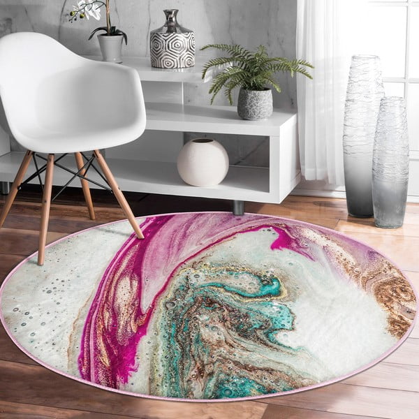 Prateľný okrúhly koberec vhodný pre robotické vysávače ø 120 cm Comfort – Mila Home-image-1