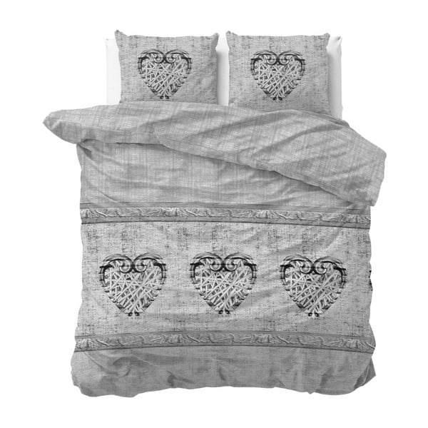Bavlnené obliečky na dvojlôžko Sleeptime Hearts Vintage, 200 × 220 cm