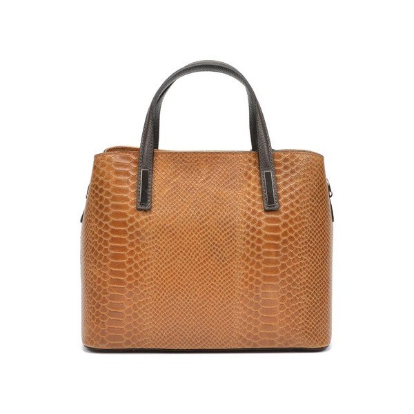 Koňakovohnedá kožená kabelka Roberta M Muriella-image-3