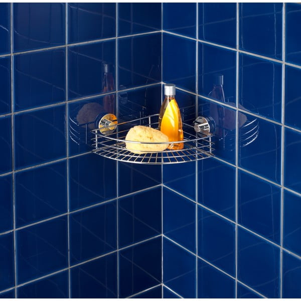 Samodržiaca rohová polička Wenko Vacuum-Loc, nosnosť až 33 kg-image-1