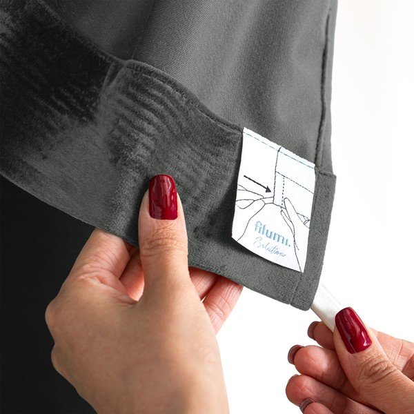 Tmavosivý zamatový dimout záves 265x175 cm Velto – Filumi-image-4