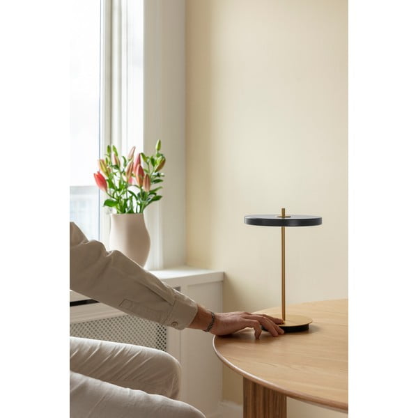 Antracitovosivá LED stolová lampa so stmievačom s kovovým tienidlom (výška  31 cm) Asteria Move – UMAGE-image-4