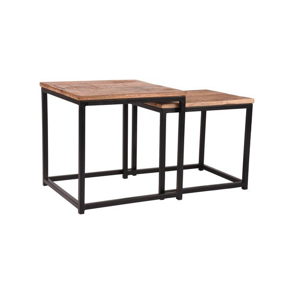 Sada 2 odkladacích stolíkov z mangového dreva LABEL51 Twain, ⌀ 45 cm a ⌀ 39 cm-image-4