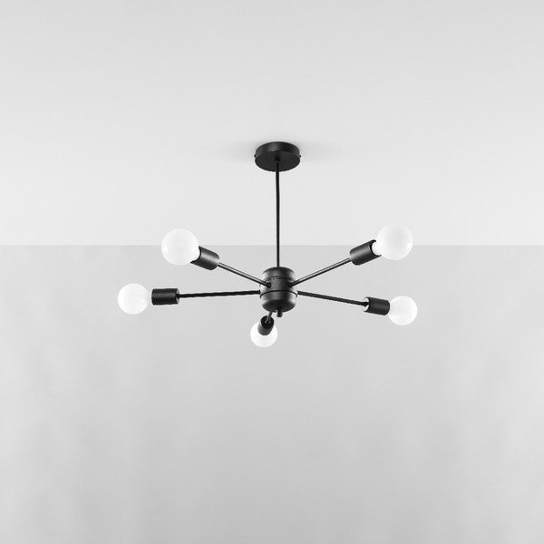 Čierne stropné svietidlo 66x66 cm Benedett – Sollux-image-3